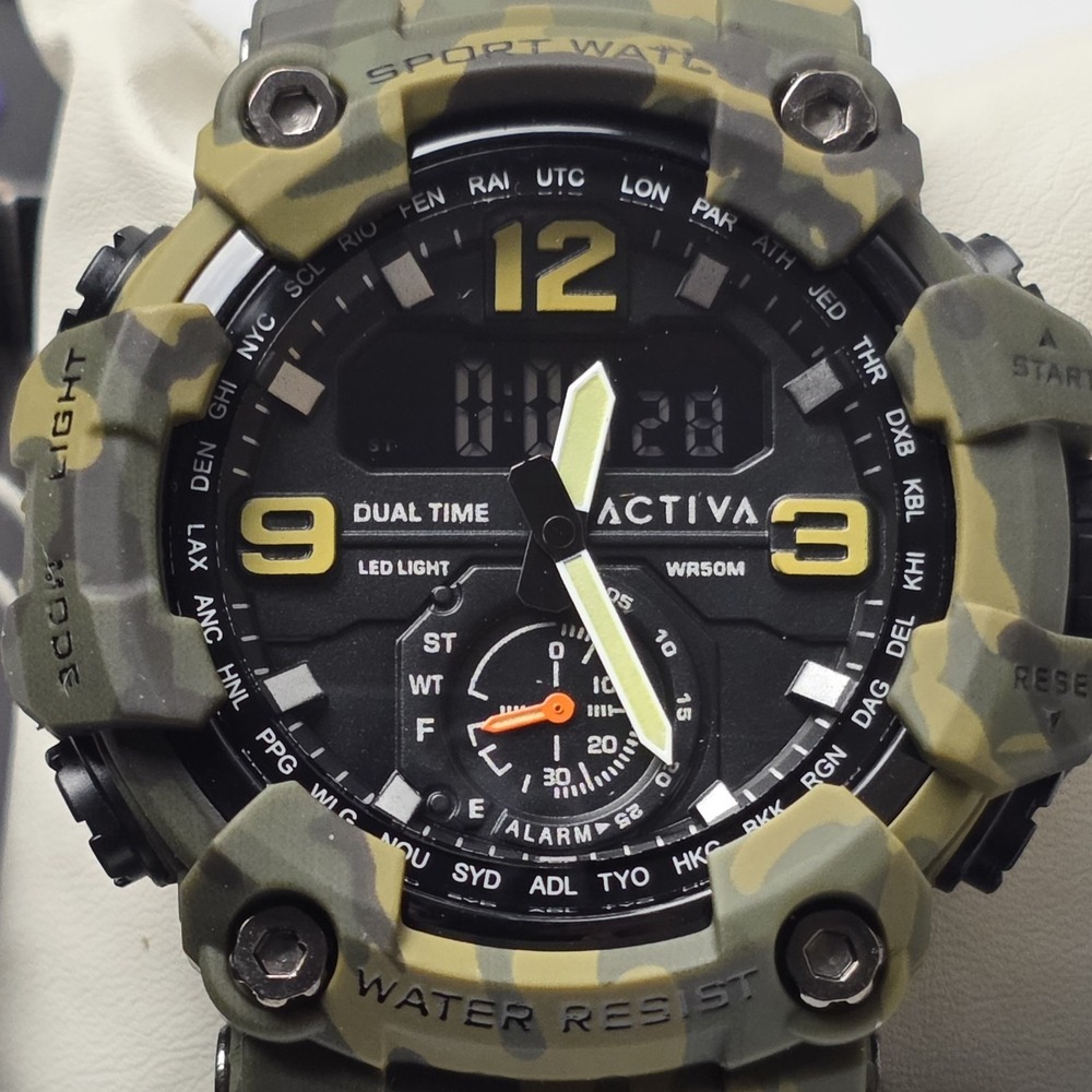 NEW Activa X Invicta BlackOps Digital Men's Watch 56mm Camouflage Green #961